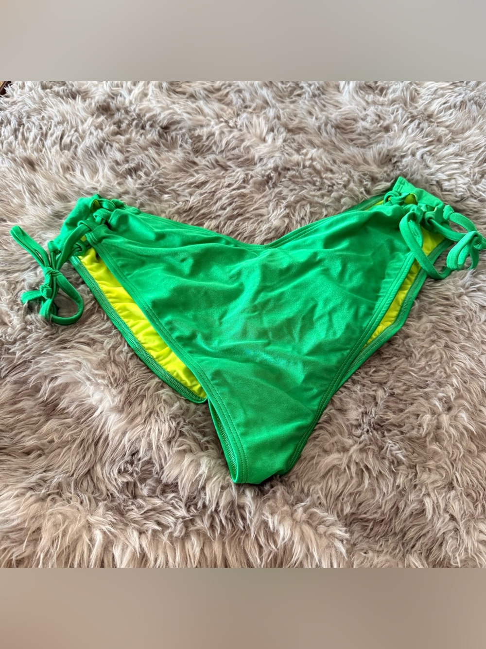 Curvy Beach Green Side Tie Bottom 2x